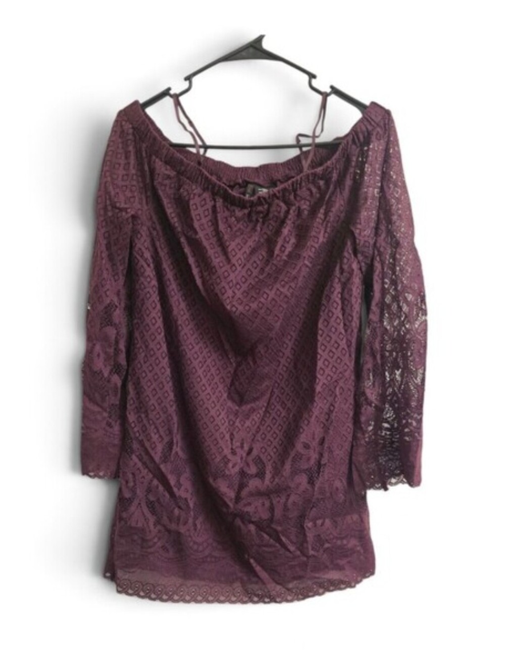 Fire Los Angeles Plum Purple Off Shoulder Dress M